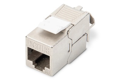 CAT6A Keystone Jack RJ45 geschirmt werkzeugfrei silber AWG22-26 500MHz