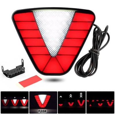 Universal F1 Style LED Strobe Rear 3rd Brake Stop Tail Light Lamp Triangle Red