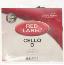 Red Label 6127 Cello D String, 4/4, 1/2, 1/4, 1/8, 3/4, 4/4