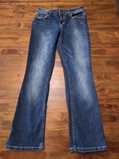 Maurices Embellished Flap Pocket Bootcut Jeans Womens Denim Sz 5/6 Short