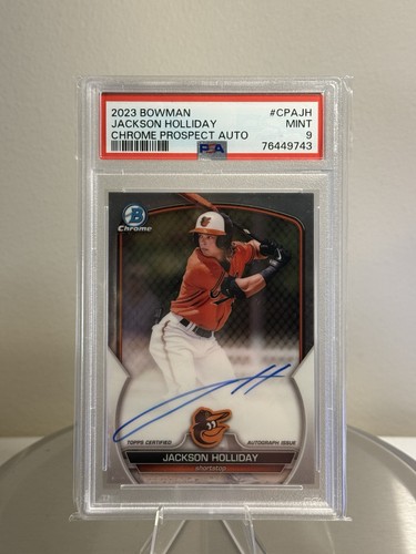 Topps 2023 Bowman Chrome Prospect Auto Jackson Holliday #CPAJH PSA 9