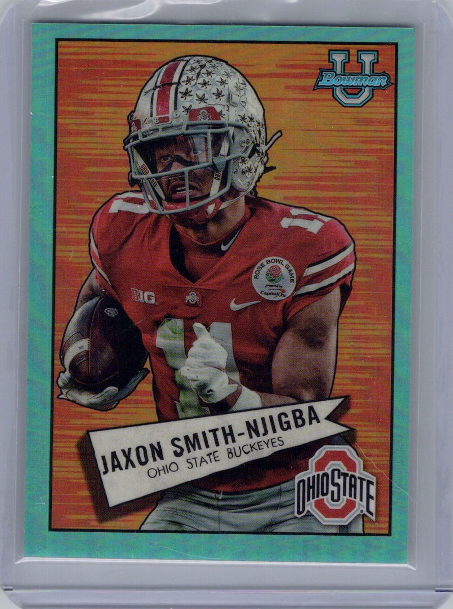 2022 Bowman University Chrome #52BF-11 Jaxon Smith-Njigba 1952 Bowman Aqua #/150