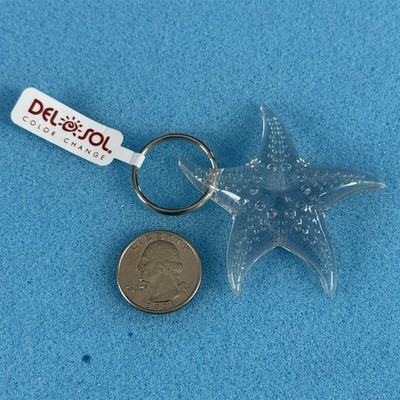NEW Del Col Starfish Color Change In Sun Plastic Keychain Key Ring #57890