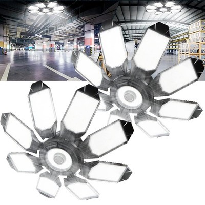 2 Pack LED Garage Lights 200W 36000lm Deformable Garage Ceiling Light Shop Light