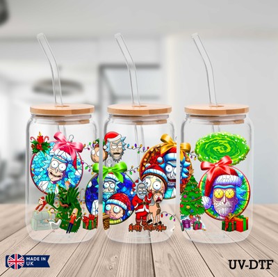 Rick Anh Morty UV DTF Aufkleber - 16oz Libbey Dose Glasfolie zp481