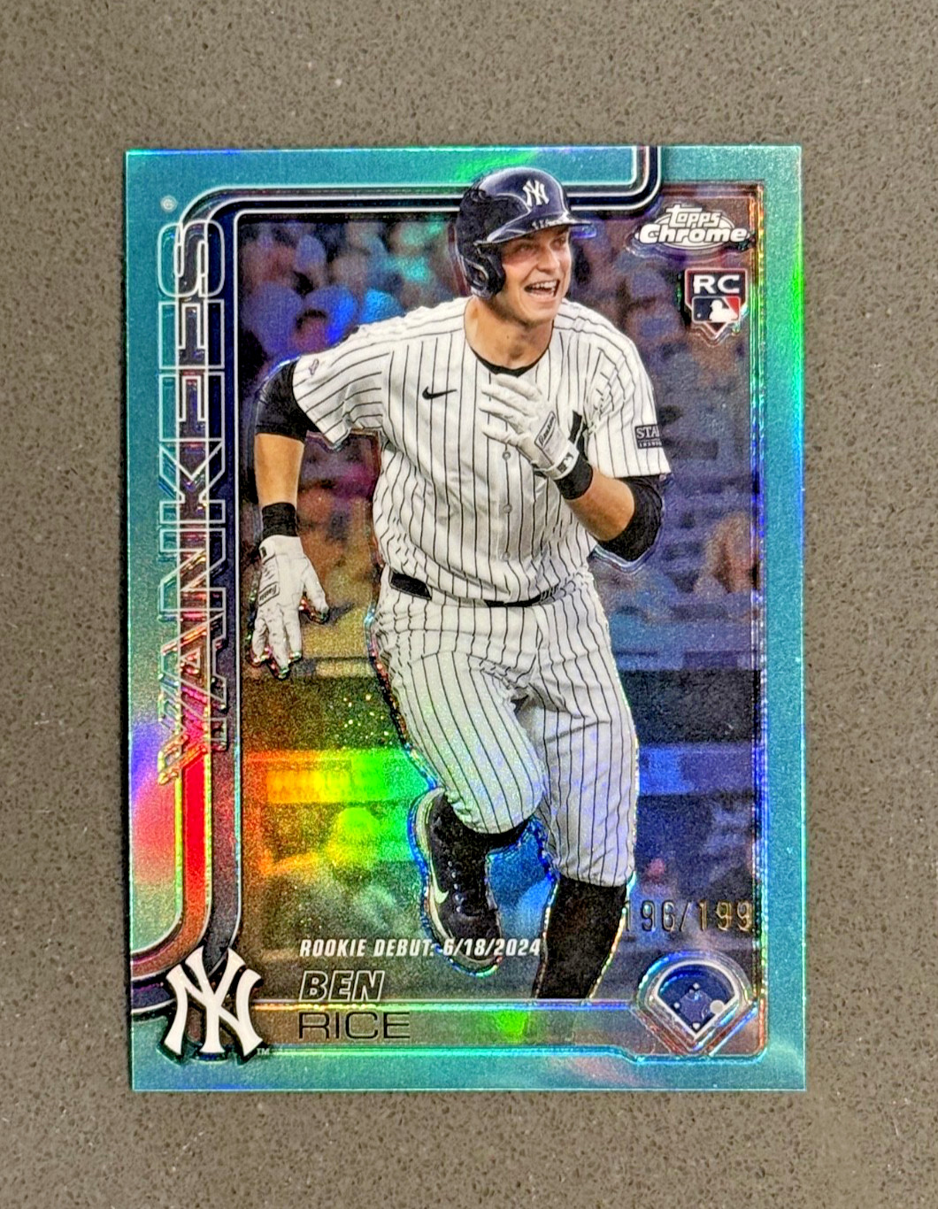2025 Topps Chrome Update #USC138 Ben Rice Aqua Refractor /199 RC MLB Debut