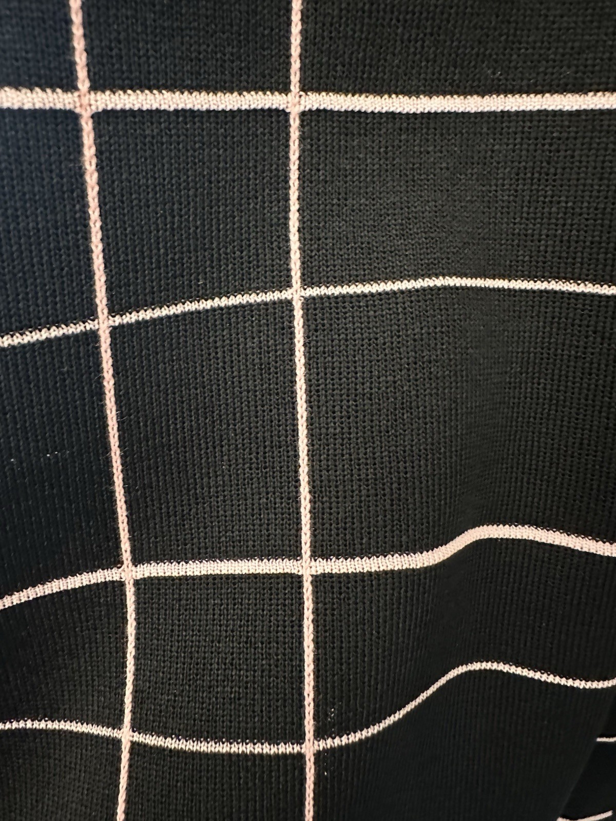 Ming Wang Black White Windowpane Collared Knit Ca… - image 4