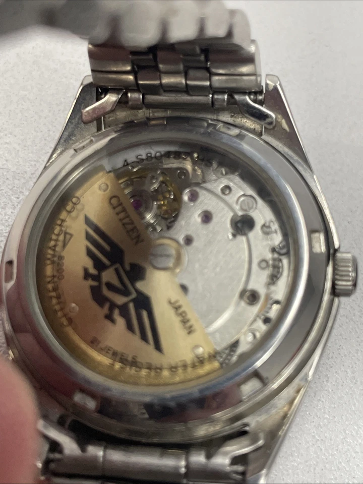 Relógio masculino Citizen dourado - 8200 automático 21 joias esqueleto traseiro - Imagem 2 de 4