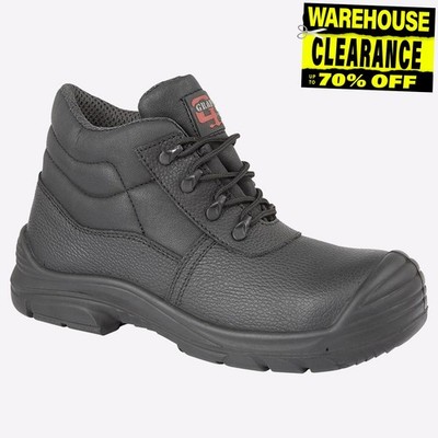 Grafters Redwood Herren Sicherheit Wasserfest Schutz Leder Stiefel Breit Schwarz