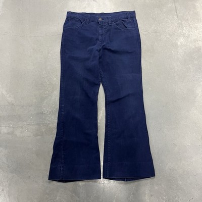 Vintage 70s Levis Navy Blue Bell Bottoms Talon Zip Made In USA Sz 32 Hippie
