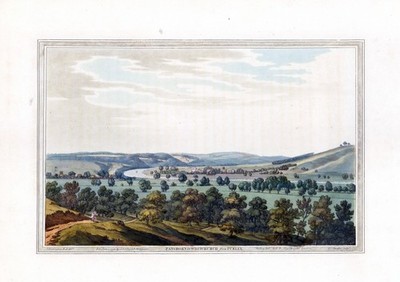 1793 Original antique aquatint PANGBORN Pangbourne Whitchurch Purley BOYDELL