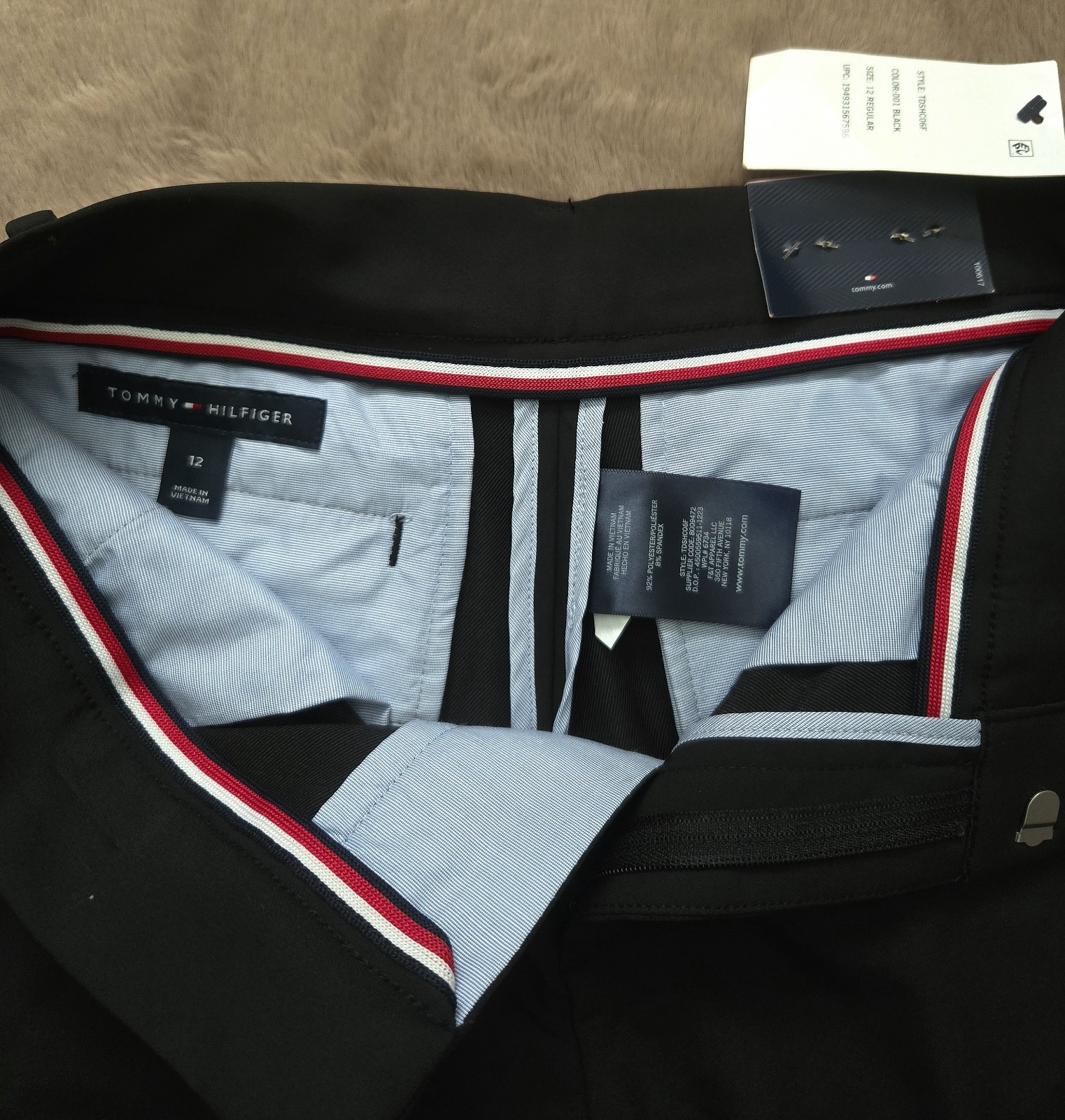 Tommy Hilfiger Boys Black Solid Dress Pants, Size 12 image 2