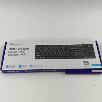 Targus AKB600 USB Wired Keyboard Full Size Black QWERTY PC Mac Desktop Computer