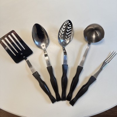 CUTCO Kitchen Utensils  Turner Ladle Solid Slotted Spoon Meat Fork 5 Piece Set