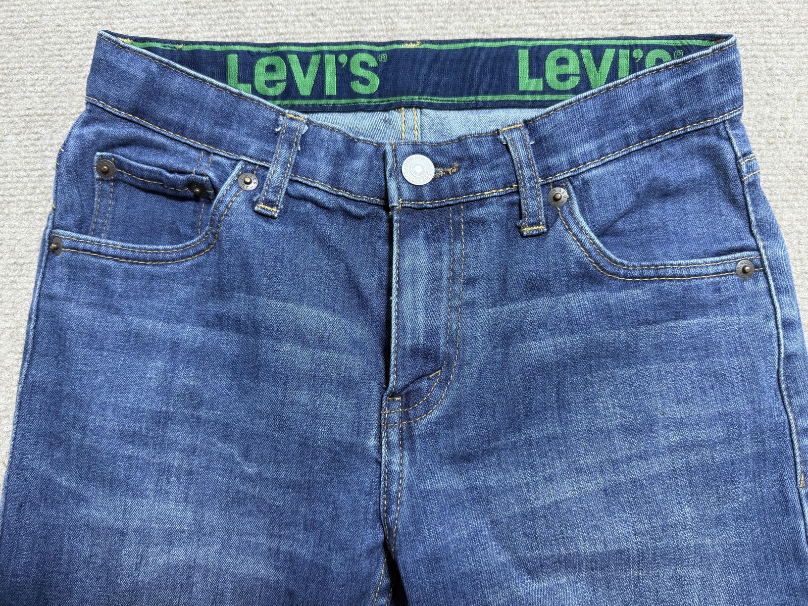 Levis 511 Jeans Boys 14 Regular Blue Slim Fit Distressed Knee Denim Pants 27x29 thumbnail 4