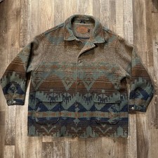 Vintage Woolrich Southwestern Navajo Aztec Pattern Wool Jacket Made In USA 3XL