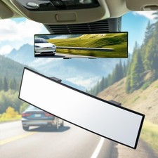 Rear View Mirror, Interior Clip-on Wide Angle Panoramic Rear Mirrors-white