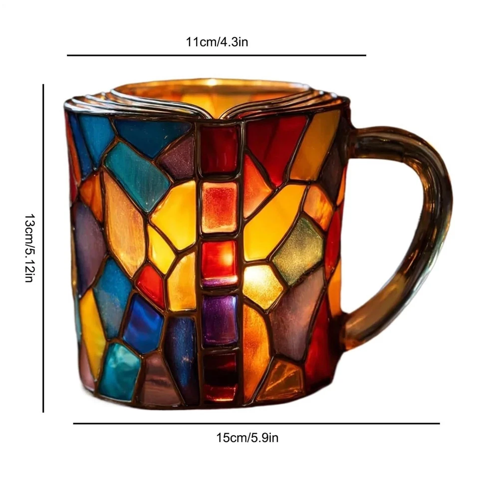 Painted Book Mug 3D Painted Book Coffee Mug Unique Book Stacking Coffee Mugs - Image 2 of 4