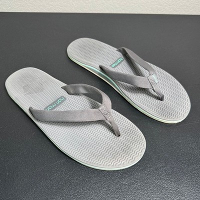 Hari Mari Dunes Womens Flip Flop Sandals Grey Mint Waterproof Rubber Size 9