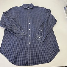 Polo Ralph Lauren Men's Philip Dress Shirt Blue Plaid Size 16.5 32-33