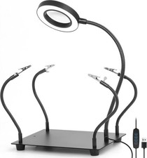 Helping Hands Soldering Magnifying Glass, Upgrade Soldering Station with 3X LED