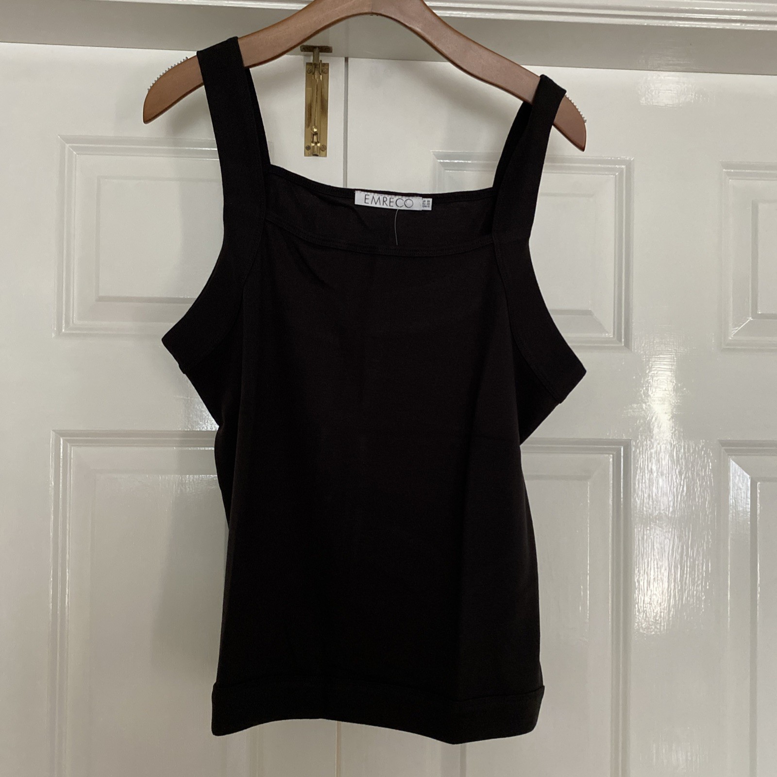 Emreco Ladies Vest Top In Black Size UK 20 BNWT