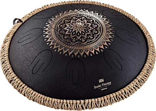 Meinl Sonic Energy Octave Steel Tongue Drum - D Kurd - Black Engraved Floral