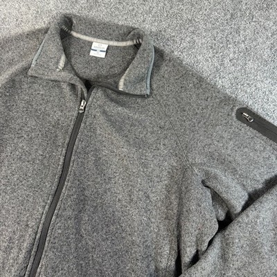 Magellan Outdoors Mens XL Gray Full Zip Sweater Fleece Jacket Mock Arm Pocket