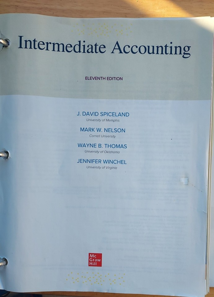 Intermediate Accounting McGraw Hill 11th Edition Loose-Leaf | eBay