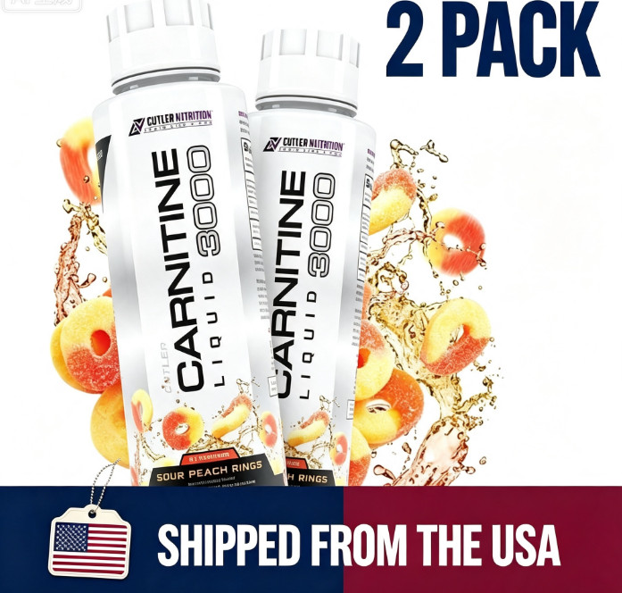 2x Cutler Nutrition Liquid Carnitine 3000mg Flavor Energy and Metabolism peach