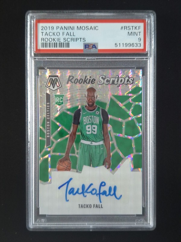 2019-20 Panini Mosaic TACKO FALL Rookie RC Auto Prizm SP Scripts #RS-TKF PSA 9