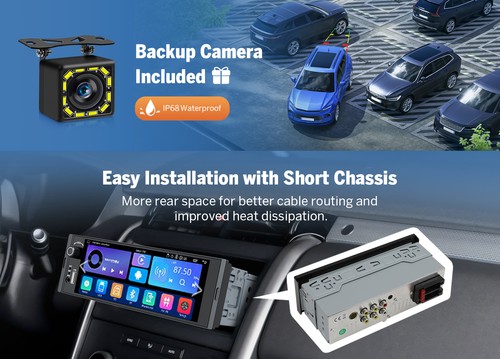 Eonon X3U 1 DIN 6,36 in IPS autoradio stereo Bluetooth Android Auto CarPlay GPS - Foto 9 di 11