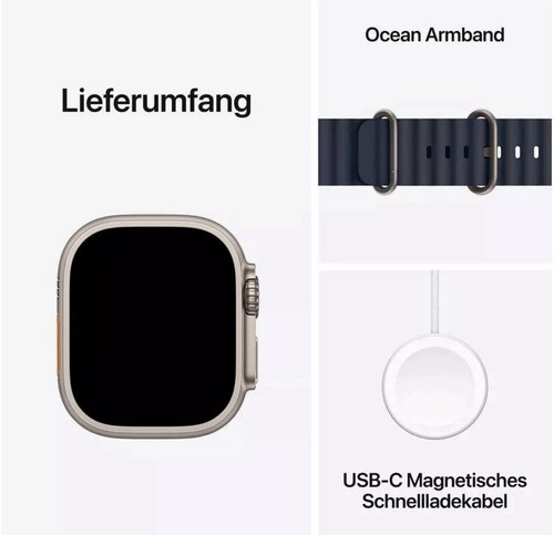 Apple Watch Ultra 2 Natur Titanium- Ocean Band Marine - NEU & OVP - BLITZVERAND✅ - Bild 3 von 3