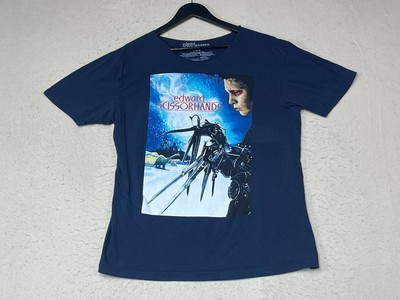 Edward Scissorhands Shirt I Am Not Complete Distressed See Cutoff Neck Blue L