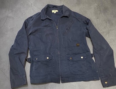 CPT by Cockpit USA Men's Blue Work Jacket L Full Zip Point Collar Pockets USAF