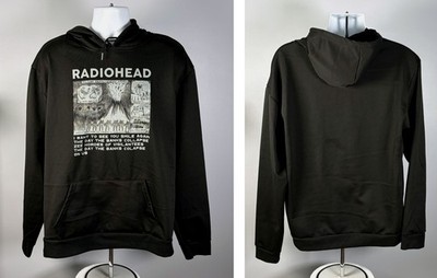 Radiohead Band Volcano Erupts Hideous Scenes Pullover Hoodie 3XL Black