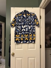 50  s Vintage Kamehameha Hawaiian Shirt Blue And Yellow