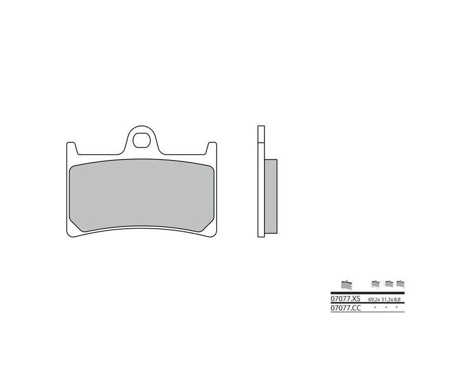 Plaquette de frein scooter Brembo 07077XS métal fritté avant arrière