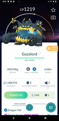 Guzzlord under 1500CP 3moveset Great League PVP | Tr-de