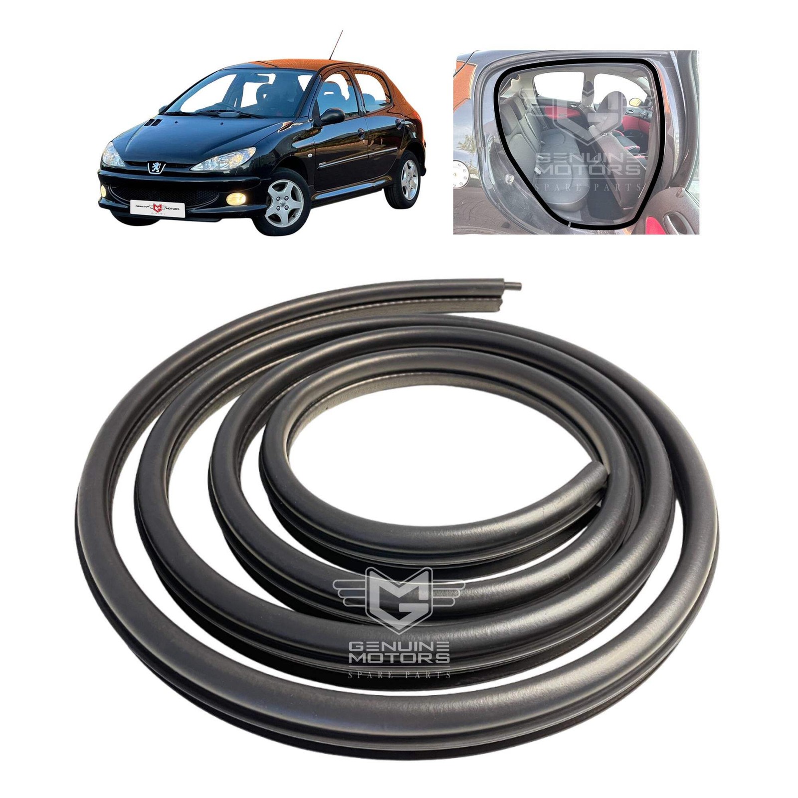 Rear Door Aperture Weatherstrip Rubber Seal For Peugeot 206 (1998-2012)