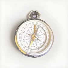2½" Vintage 1940's Functional Compass With Needle Lock Working Made in Japan