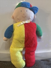 Eden Terry Cloth Baby Boy Doll Primary Color Block Soft Stuffed Plush 10" Hat