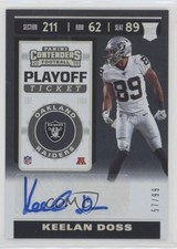 2019 Panini Contenders Rookie Playoff Ticket 57/99 Keelan Doss #260 Auto 03xg