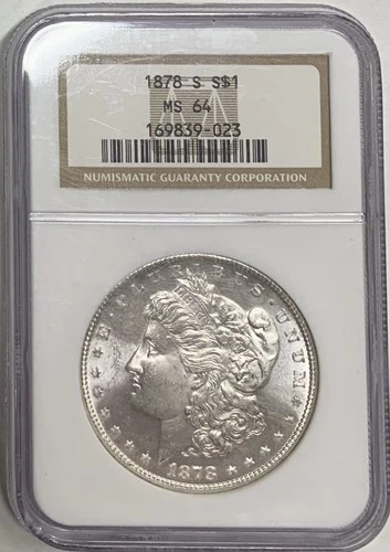 NGC MS64 United States San Francisco Mint 1878 S Silver Morgan Dollar Coin