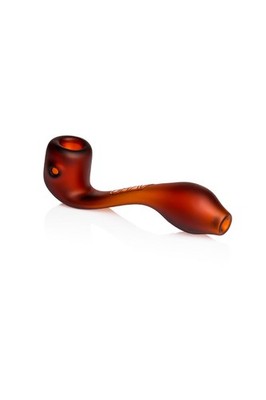 GRAV 6'' SANDBLASTED CLASSIC SHERLOCK GLASS HAND PIPE | AMBER | SHIPS FROM USA