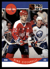 1990 Pro Set Dino Ciccarelli #308 Washington Capitals NHL Hockey
