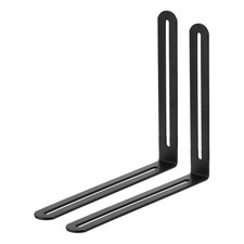 2Pcs Adjustable L-Shape Corner Brace with Slot, 7.87" x 6.5" Bracket, Black