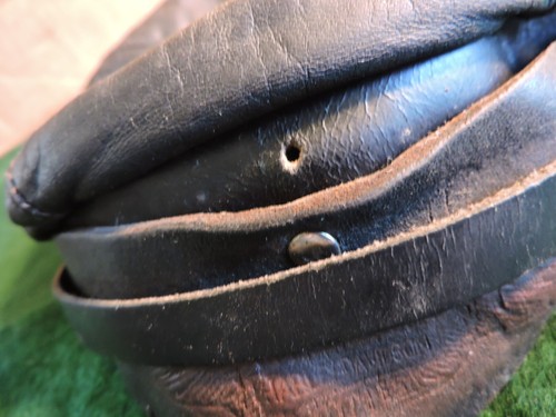 Seltene antike 30er Jahre Harley Davidson Leder Motorrad Kappe mit Harley Logo - Bild 4 von 7