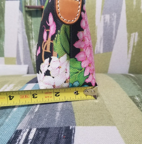 Dooney & Bourke Hydrangea Monogram Cosmetic Pouch Bag Multipurpose Clutch In Blk - Picture 8 of 16
