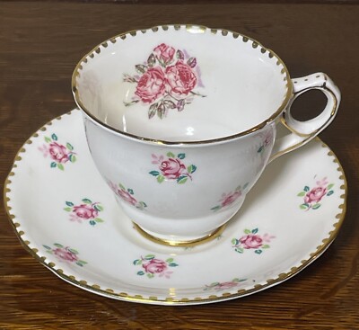 Vintage- Tudor Rose - Teacup & Saucer Royal Stafford Bone China Made In England